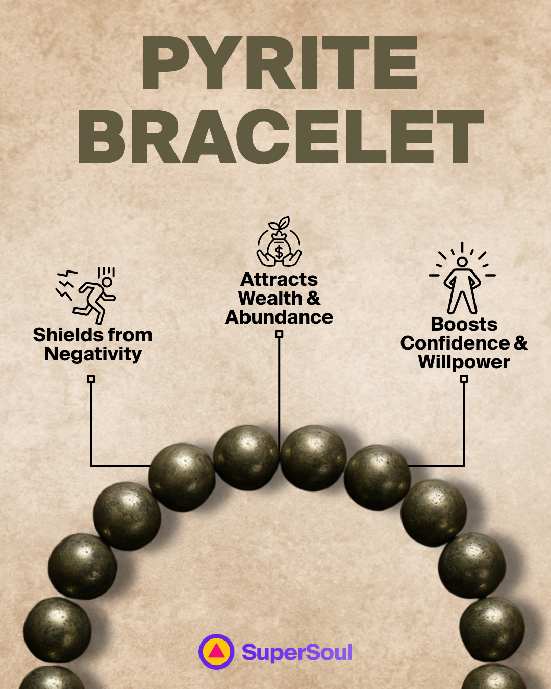 Raw Pyrite Bracelet | Money attraction, Success and Confidence