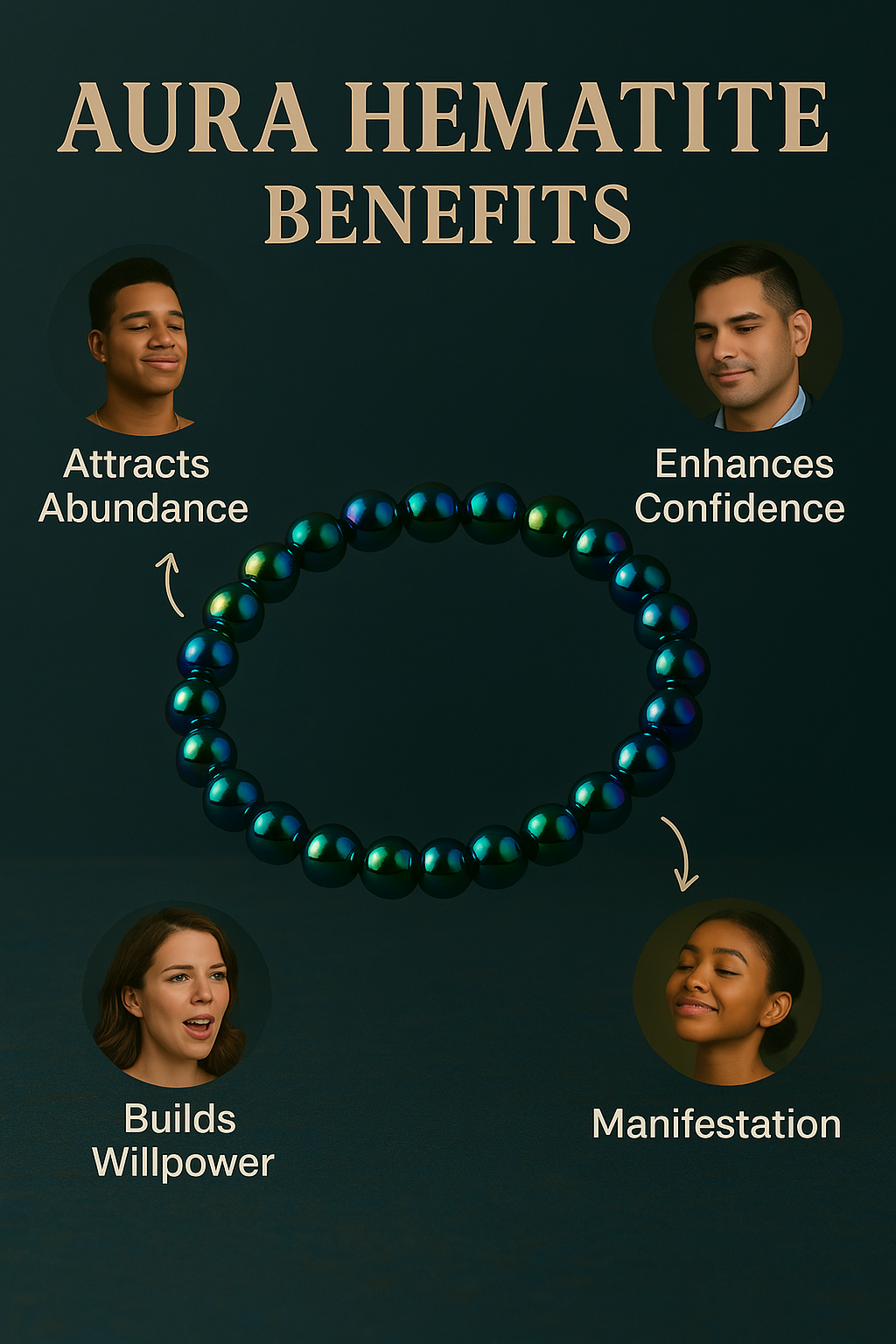 Aura Hematite Bracelet | Powerful, grounding, protective