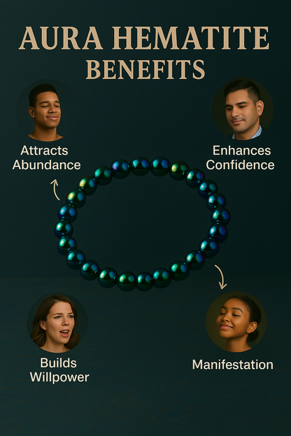 Aura Hematite Bracelet | Powerful, grounding, protective